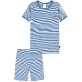 Schiesser Pyjama ' Natural Cotton ' bleu / blanc