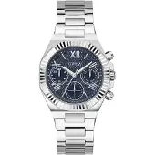 GUESS Montre à affichage analogique 'Equality' bleu marine / argent