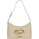 Love Moschino Sac bandoulière 'Script' beige / or