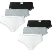 Schiesser String ' Cheeky String ' gris chiné / noir / blanc