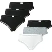 Schiesser String ' Cheeky String ' gris chiné / noir / blanc