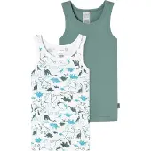 Schiesser Maillot de corps turquoise / vert / blanc