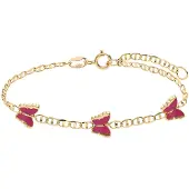 Lucardi Bracelet or / rouge