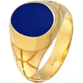 KUZZOI Bague bleu cobalt / or