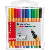Stabilo Point 88 Mini Fineliner - Couleurs assorties Pochette de 12