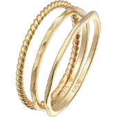 Elli PREMIUM Bague 'Trio' or
