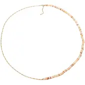 Elli Chaîne 'Heishi Beads' beige clair / marron / or / rouge