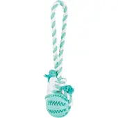 Trixie DENTA Fun Corde de jeu avec balle en caoutchouc naturel 7 cm