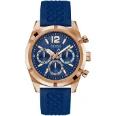 GUESS Montre à affichage analogique 'GS Resistance' bleu foncé / or rose