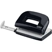 Novus E 210 Locher (10 Blatt Lochleistung, mit Anschlagschiene, für Haushalt und Heimbüro) schwarz g