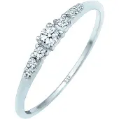 Elli DIAMONDS Bague 'Verlobungsring Diamanten' argent / blanc