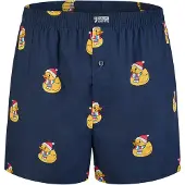 Happy Shorts Boxers 'Chrisstmas' bleu foncé / jaune / rouge vif