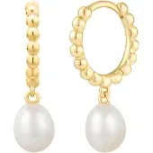 Glanzstücke Boucles d'oreilles or / blanc perle