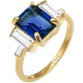 Elli PREMIUM Bague bleu / or / transparent