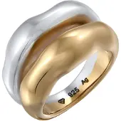 Elli PREMIUM Bague 'Chunky Organic' or / argent