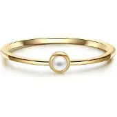 Glanzstücke Bague or / blanc perle