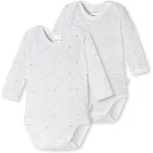 Schiesser Barboteuse / body gris clair / blanc cassé