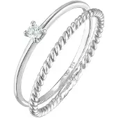 Elli DIAMONDS Bague argent / transparent