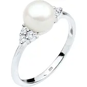 Elli PREMIUM Bague argent / blanc perle