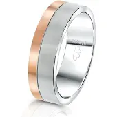 Lucardi Bague or rose / argent