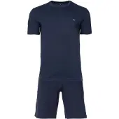 Emporio Armani Pyjama court marine / gris