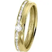 Lucardi Bague 'Klassisch' or / transparent