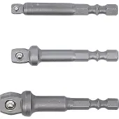 Bgs Jeu d'adaptateurs basculants pour perceuses, entraînement six pans extérieurs 6,3 mm (1/4") 3 pces - 9162