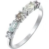 Elli PREMIUM Bague beige / bleu pastel / mauve / argent