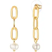 Yokoamii Boucles d'oreilles jaune d'or / blanc