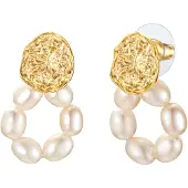 Yokoamii Boucles d'oreilles jaune d'or / blanc