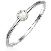 Glanzstücke Bague argent / blanc perle