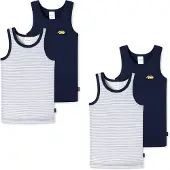 Schiesser Maillot de corps bleu marine / jaune / blanc