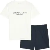 Marc O'Polo Pyjama long bleu / blanc