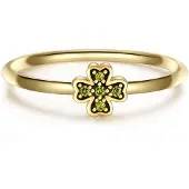 Glanzstücke Bague jaune d'or / vert