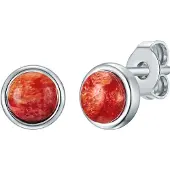 Rafaela Donata Boucles d'oreilles rouge sang / argent