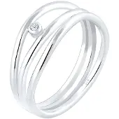 Elli DIAMONDS Bague 'Geo' argent / transparent
