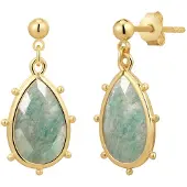 Yokoamii Boucles d'oreilles bleu cyan / or