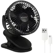 Ruhhy Schwarzer Akku-Ventilator 25567, Ventilateur, Noir