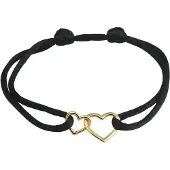 Marie-Celeste -Celeste Armband Satijn Herzen, (26 cm, Or jaune 14 carats)