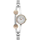 GUESS Montre à affichage analogique 'CHLOE' or / argent