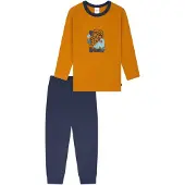 Schiesser Pyjama bleu marine / curry