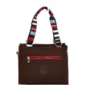 Mindesa Sac bandoulière bleu clair / brun foncé / rouge / blanc