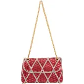 Faina Sac à bandoulière rouge / argent
