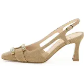 Evita Escarpins à bride arrière 'CARMELA' beige