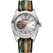 Carlo colucci Montre à affichage analogique 'Drigo' azur / jaune / rose / noir / argent