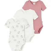 Schiesser Barboteuse / body 'Natural Love' marron / rose / blanc