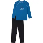 Schiesser Pyjama bleu / noir / blanc
