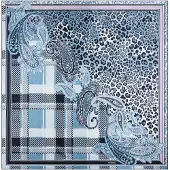 Roeckl Foulard 'PATCHWORK LEO' bleu ciel / rose / noir / blanc