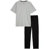 Marks & Spencer Pyjama long gris / noir