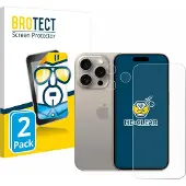 BROTECT Protection Clair (2 pcs, Apple iPhone 15 Pro), Téléphone portable : film de protection, Transparent